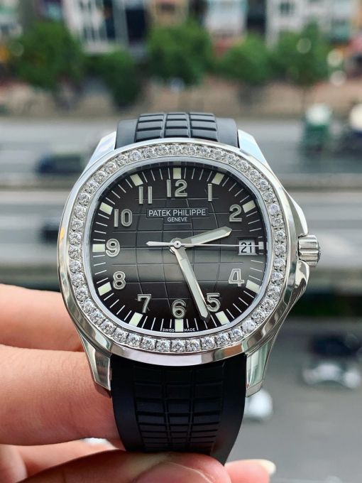 Đồng HỒ NAM Patek Philippe Aquanuat Black  5167 LIKE AUTH KM Factory 1:1 40.5mm Niềng Kim Cương Nhân Tạo  