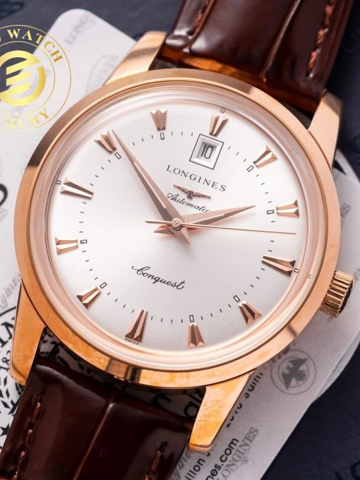 Đồng Hồ Longines Couquest Heritage 40mm Mạ Vàng Mặt Số Trắng Rep 1:1