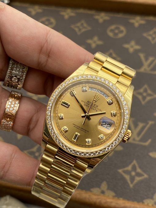 Đồng HỒ Rolex Day-Date 36mm Mạ Vàng Yellow Gold Rep 1:1