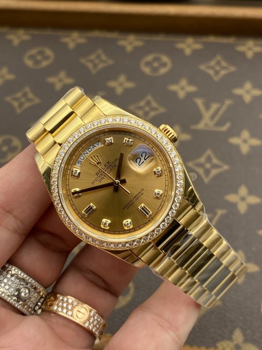 Đồng HỒ Rolex Day-Date 36mm Mạ Vàng Yellow Gold Rep 1:1