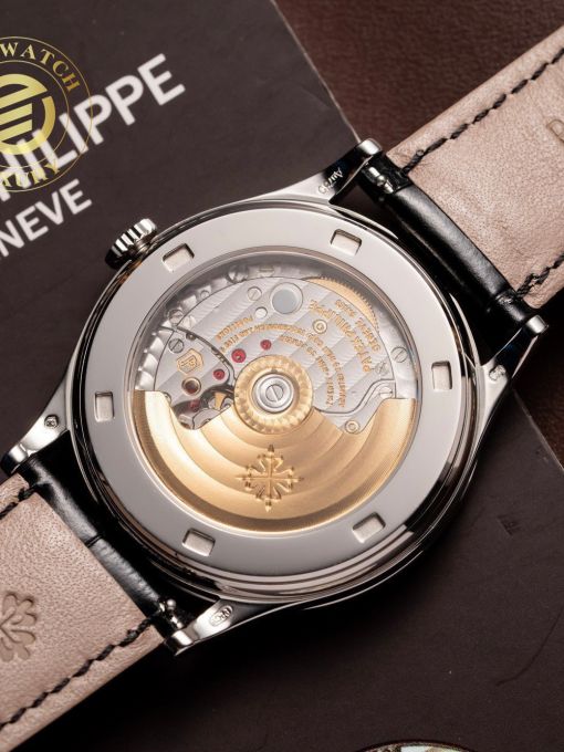 Đồng Hồ Patek Philippe Calatrava 5297 39mm Mặt Số Đen Viền Đá Baguette Rep 1:1