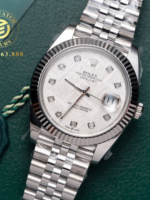 Đồng Hồ: Rolex Datejust 126334 Vỏ Trắng Độ Mặt Số Thiên Thạch 41mm