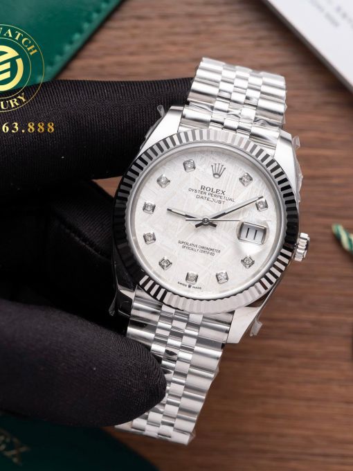 Đồng Hồ: Rolex Datejust 126334 Vỏ Trắng Độ Mặt Số Thiên Thạch 41mm