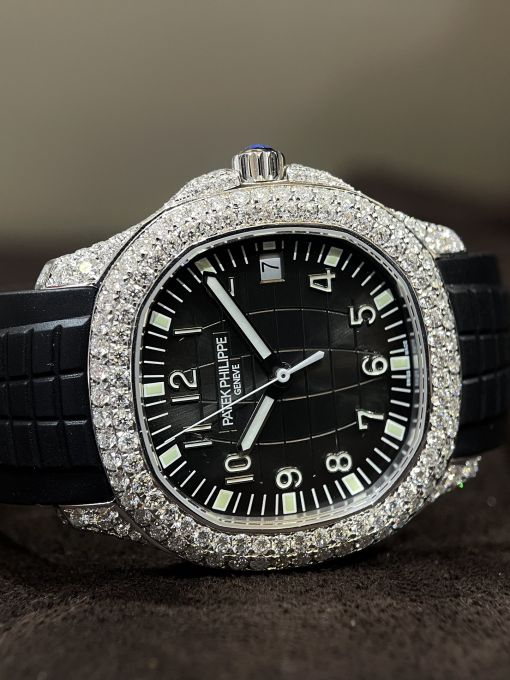 Đồng Hồ Patek philippe Aquanuat 5167 Custom Diamond Moisante - Kim Cương Tự Nhiên Rep 1:1