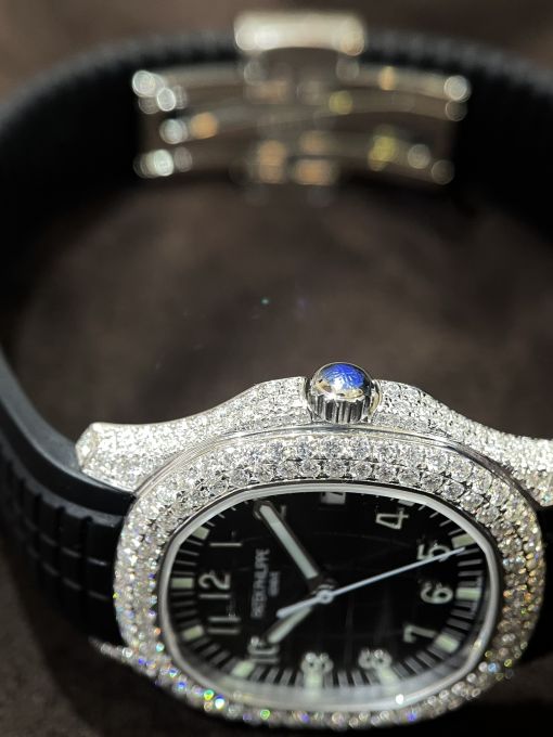 Đồng Hồ Patek philippe Aquanuat 5167 Custom Diamond Moisante - Kim Cương Tự Nhiên Rep 1:1