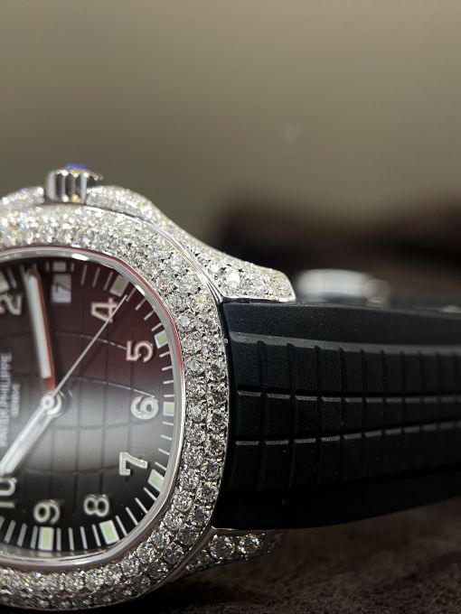 Đồng Hồ Patek philippe Aquanuat 5167 Custom Diamond Moisante - Kim Cương Tự Nhiên Rep 1:1