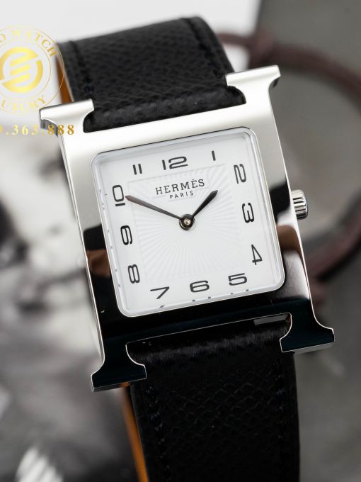 Đồng Hồ: Hermes H Hour Ladies 26MM Vỏ trắng Mặt Trắng Replica 1:1