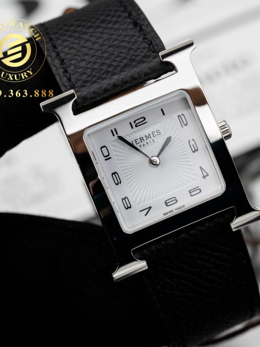 Đồng Hồ: Hermes H Hour Ladies 26MM Vỏ trắng Mặt Trắng Replica 1:1