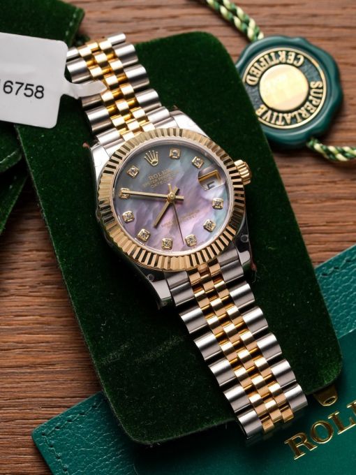 Đồng Hồ: Rolex Datejust 31mm 278271 Bọc Vàng Hồng Mặt Số Xà Cừ Tím