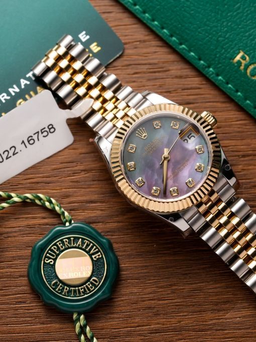 Đồng Hồ: Rolex Datejust 31mm 278271 Bọc Vàng Hồng Mặt Số Xà Cừ Tím