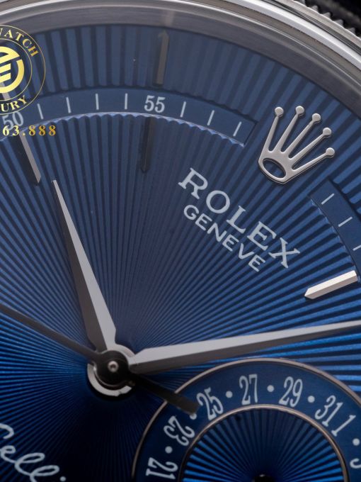 Đồng Hồ: Rolex Cellini 39mm Mặt Xanh Blue Vỏ Trắng Rep 1:1