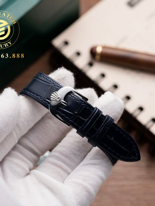 Đồng Hồ: Rolex Cellini 39mm Mặt Xanh Blue Vỏ Trắng Rep 1:1