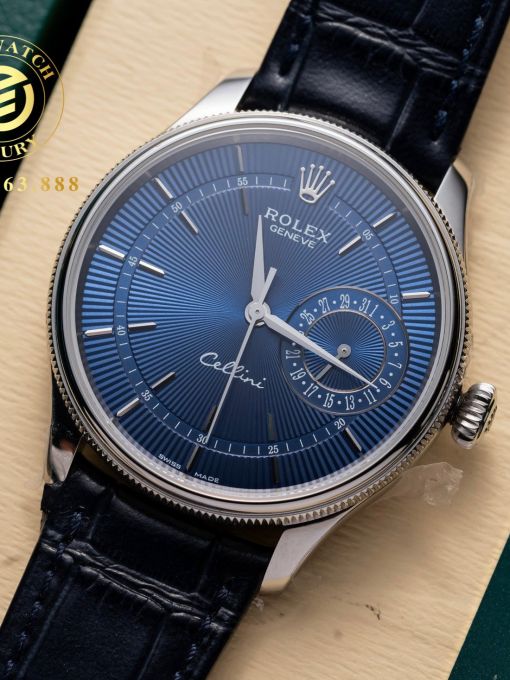 Đồng Hồ: Rolex Cellini 39mm Mặt Xanh Blue Vỏ Trắng Rep 1:1