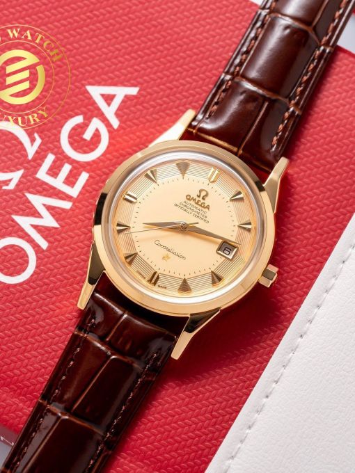 Đồng Hồ Omega Bát Quái Mạ Vàng Máy Cơ 38mm Rep 1:1