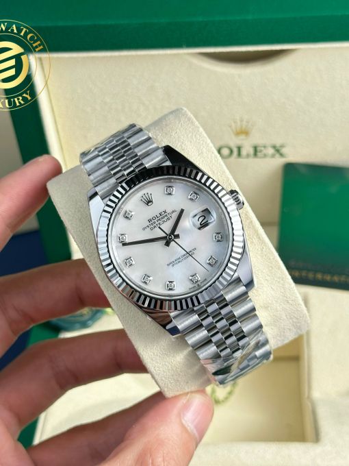 Đồng Hồ: Rolex Datejust 41mm mặt số khảm trai Rep 1:1