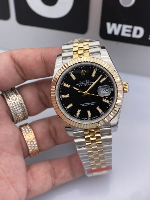 Đồng Hồ   Rolex Datejust Domi Gold  41mm NOOB Bọc Vàng Thật  Replica 1:1 Caliber 3235 Thụy Sĩ 