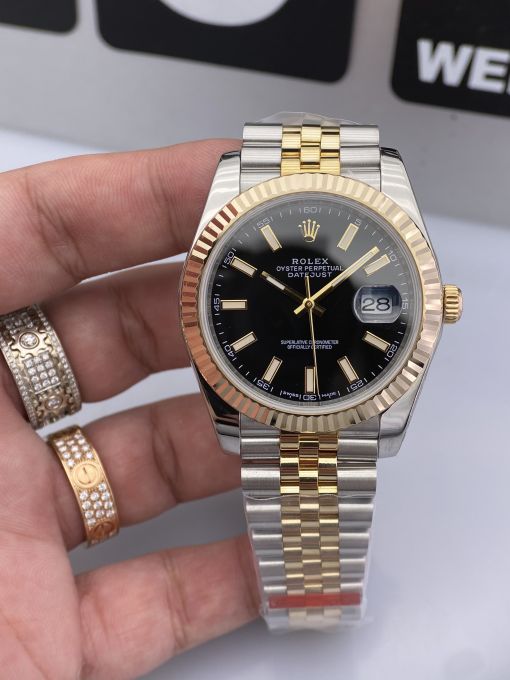 Đồng Hồ   Rolex Datejust Domi Gold  41mm NOOB Bọc Vàng Thật  Replica 1:1 Caliber 3235 Thụy Sĩ 