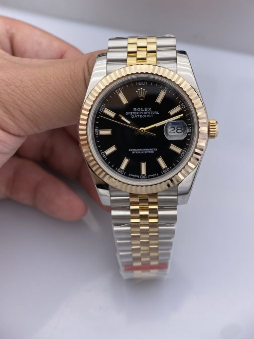 Đồng Hồ   Rolex Datejust Domi Gold  41mm NOOB Bọc Vàng Thật  Replica 1:1 Caliber 3235 Thụy Sĩ 