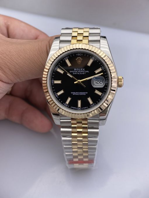 Đồng Hồ   Rolex Datejust Domi Gold  41mm NOOB Bọc Vàng Thật  Replica 1:1 Caliber 3235 Thụy Sĩ 