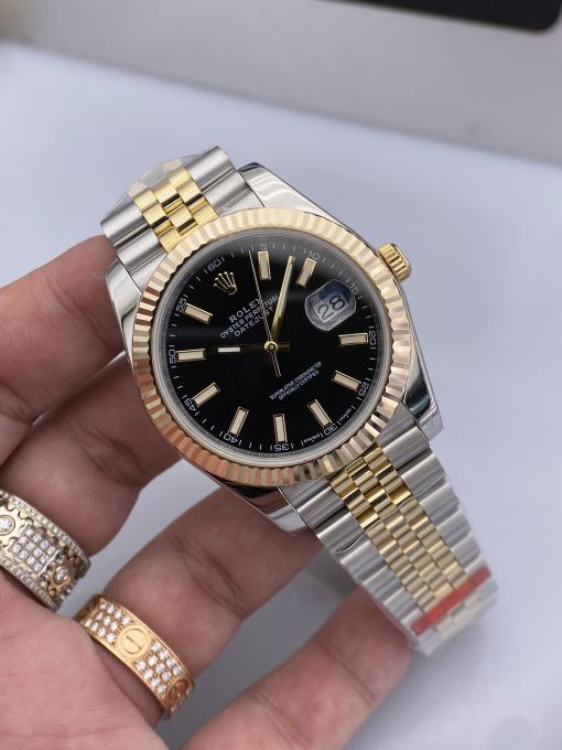 Đồng Hồ   Rolex Datejust Domi Gold  41mm NOOB Bọc Vàng Thật  Replica 1:1 Caliber 3235 Thụy Sĩ 