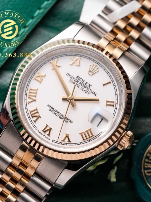 Đồng Hồ: Rolex Datejust 126233 36mm Bọc Vàng Cọc Số La Mã 1:1