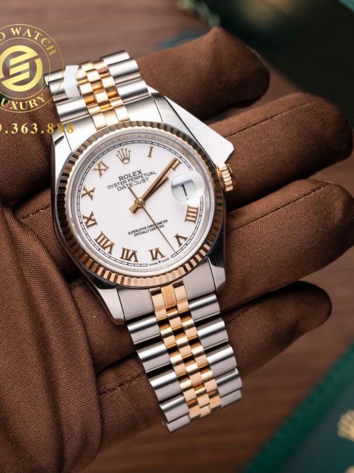 Đồng Hồ: Rolex Datejust 126233 36mm Bọc Vàng Cọc Số La Mã 1:1