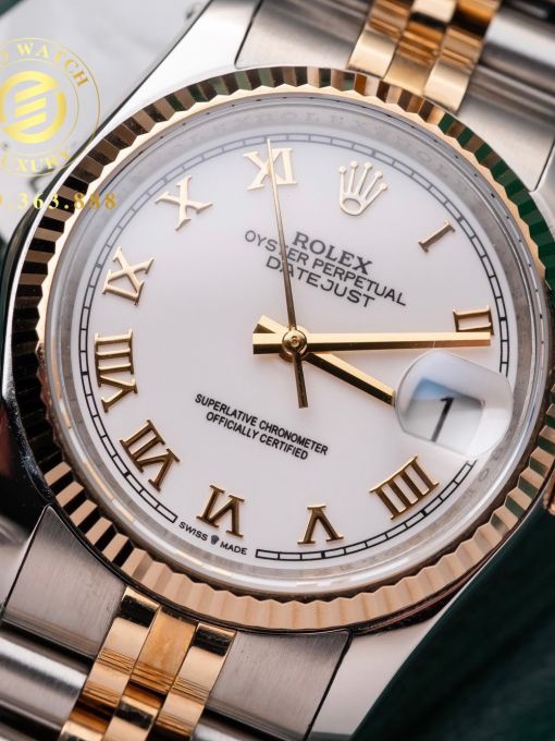 Đồng Hồ: Rolex Datejust 126233 36mm Bọc Vàng Cọc Số La Mã 1:1