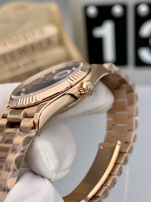 Đồng Hồ Rolex Day-date 36mm Vàng Hồng 18k Máy Cơ Thụy SĨ ETA 2836 Replica 1:1  