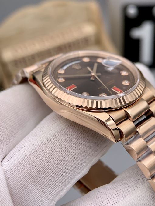 Đồng Hồ Rolex Day-date 36mm Vàng Hồng 18k Máy Cơ Thụy SĨ ETA 2836 Replica 1:1  