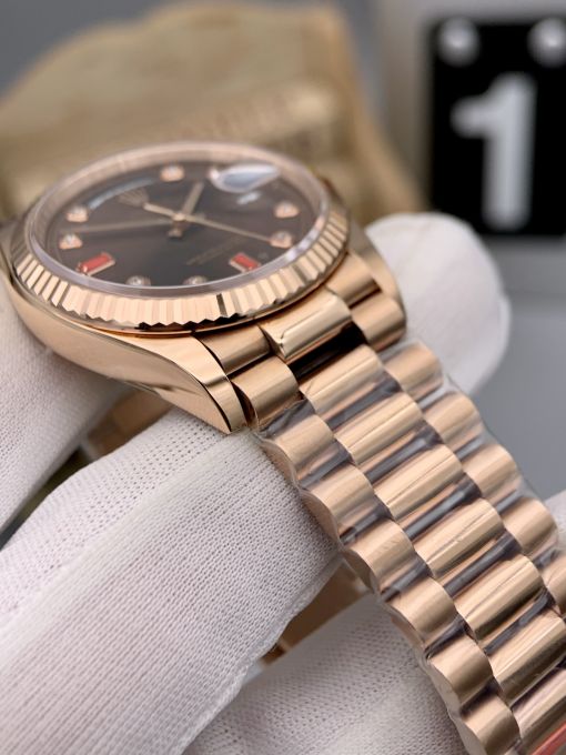 Đồng Hồ Rolex Day-date 36mm Vàng Hồng 18k Máy Cơ Thụy SĨ ETA 2836 Replica 1:1  