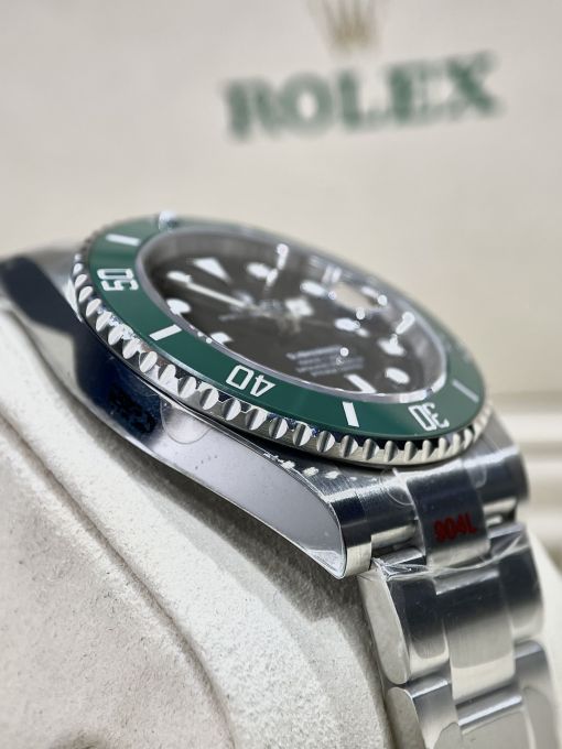 Đồng Hồ: ROLEX SUBMARINER 16610 Date 40mm Steel Green Bezel Black Dial Like Auth 1:1 