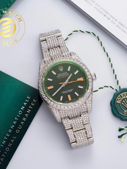 Đồng Hồ Rolex Migauss 41mm Độ Full Vỏ Moissanite Hong Kong Rep 1:1