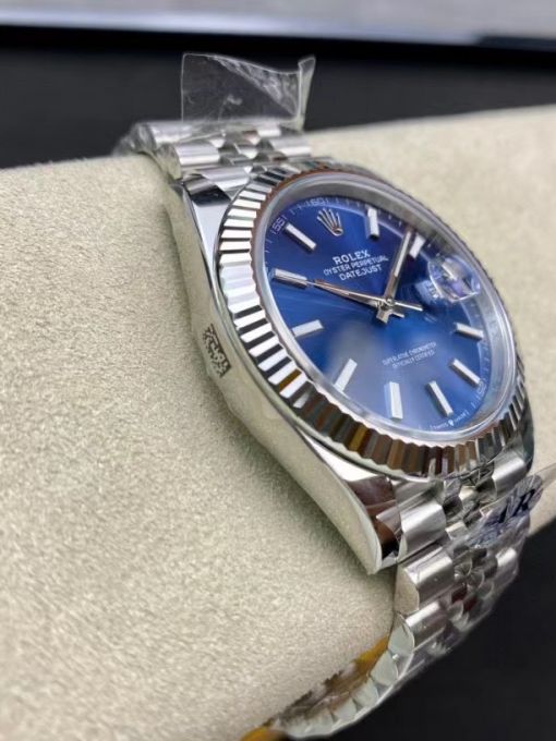 Đồng Hồ Rolex Datejust 126334 41mm Vỏ Trắng Mặt Số Xanh Blue Cọc Dạ Quang Rep 1:1