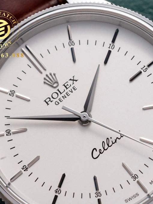 Đồng Hồ: Rolex Cellini 39mm Mặt Trắng Vỏ Trắng Rep Like Auth