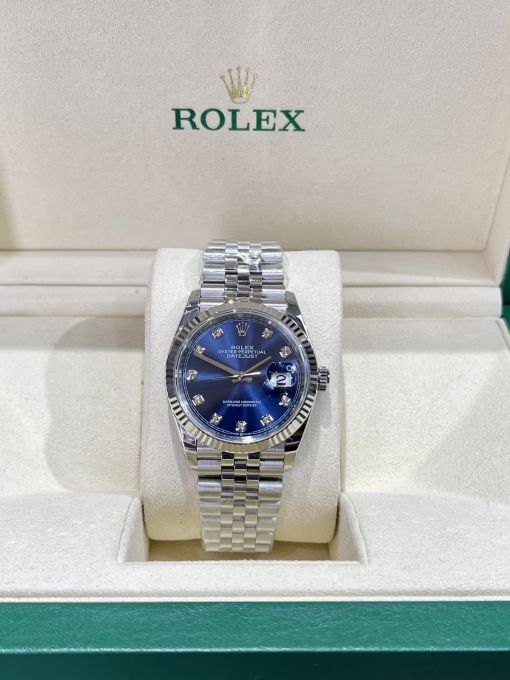 Đồng Hồ: ROLEX DATEJUST 41mm 126334 Blue Dial Cọc Số La Mã Like Auth 1:1 