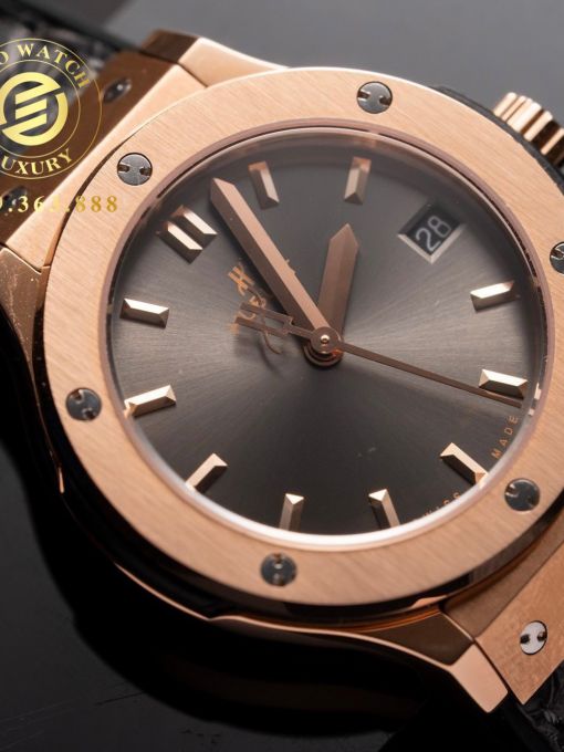 Đồng Hồ: Hublot Classic Fusion 33mm King Gold Mặt Gray Chải Tia