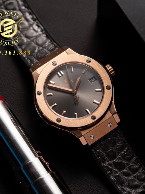 Đồng Hồ: Hublot Classic Fusion 33mm King Gold Mặt Gray Chải Tia