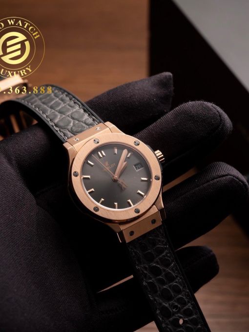 Đồng Hồ: Hublot Classic Fusion 33mm King Gold Mặt Gray Chải Tia