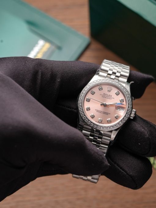 Đồng Hồ: Rolex Datejust 31mm 278274 Mặt Số Hồng Viền Đá