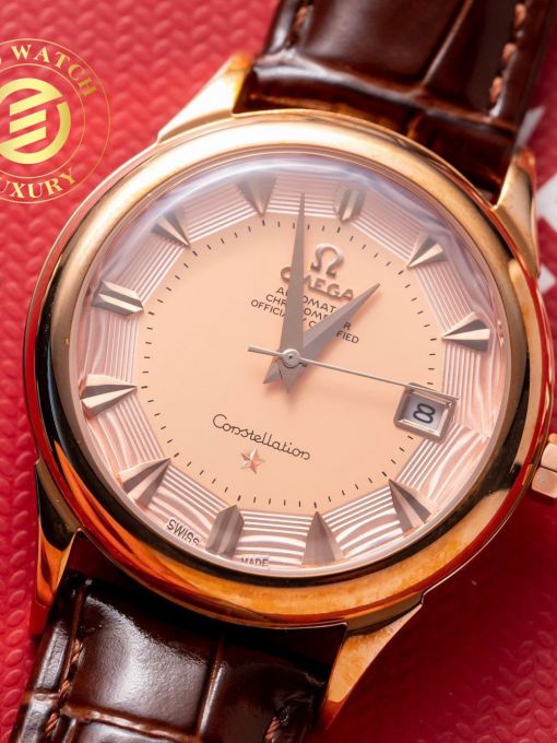 Đồng Hồ Omega Bát Quái 38mm Mạ Vàng Rep 1:1