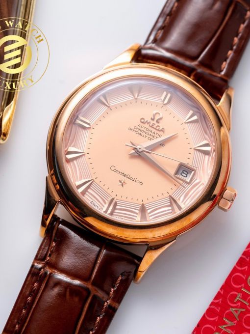 Đồng Hồ Omega Bát Quái 38mm Mạ Vàng Rep 1:1