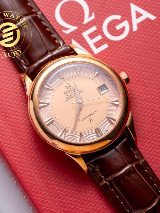 Đồng Hồ Omega Bát Quái 38mm Mạ Vàng Rep 1:1