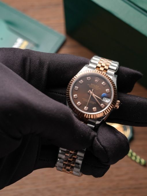 Đồng Hồ: Rolex Datejust 31mm 278271 Bọc Vàng Hồng Mặt Chocolate