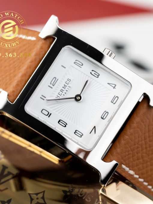 Đồng Hồ: Hermès HeuerH Petite 26MM Viền Trơn Mặt Trắng Rep 1:1