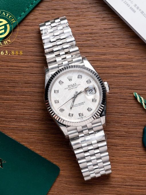 Đồng Hồ: Rolex Datejust 126234 Vỏ Trắng Mặt số Thiên Thạch 36mm