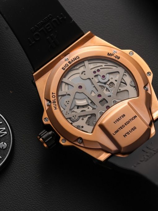 Đồng Hồ: Hublot BigBang MP-09 Tourbillon Bi-Axis 909.NX.1120.RX Gold Vỏ Đính Đá Rep 1:1