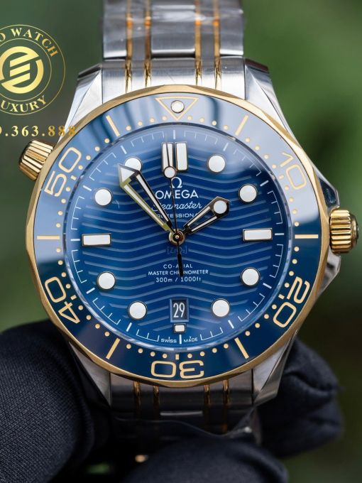 Đồng Hồ: Omega Seamaster Diver 300M 42mm Mặt Xanh Navy Kèm Dây Caosu Nguyên Bản Rep 1:1