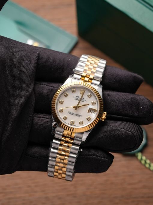 Đồng Hồ: Rolex Datejust 31mm 278273 Bọc Vàng Mặt Số Khảm Trai