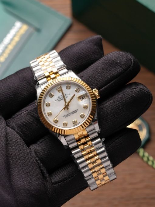 Đồng Hồ: Rolex Datejust 31mm 278273 Bọc Vàng Mặt Số Khảm Trai