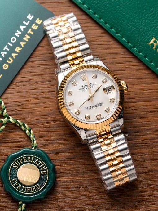 Đồng Hồ: Rolex Datejust 31mm 278273 Bọc Vàng Mặt Số Khảm Trai